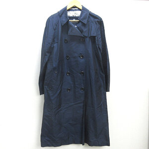 H■アクアスキュータム/Aquascutum シルクブレンド トレンチコート【38】紺/LADIES■15【中古】