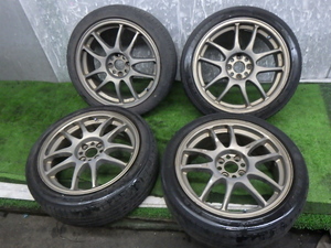 売り切り GH-RA16 R50 BMW ミニ 17-7J OFF46 4穴/100 205/45R17 WORK エモーション CR 4本 06-11-01-303 コンプ前 スリーアール長野