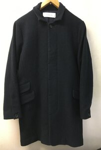 ◆CURLY&CO カーリー メルトン シングル ステンカラーコート ネイビー サイズ2