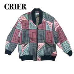 CRIER クリエールブルゾン ジャケット 総柄 9号　M ピンクグレー