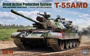 RYEFIELD MODEL 1/35 旧ソビエト連邦 T-55AMD Drozd自動防備システム搭載 未組立品 プラモデル