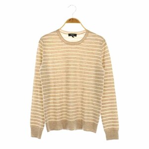 セオリー Theory NEW BASIC CASHMERE RTRIPE CREW NECK ニット セーター 長袖 カシミア ボーダー S ベージュ /MY ■OS レディース