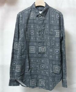 Engineered Garments エンジニアードガーメンツ Short Collar Shirt Crest Print ショートカラー 総柄 シャツ S