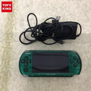 1円〜 動作確認/初期化済 箱無 PSP PSP-3000 スピリティッド・グリーン