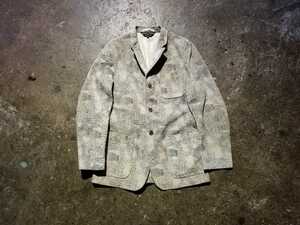 COMME des GARCONS HOMME PLUS 01AW 総柄レザー3Bジャケット 馬革 2001AW AD2001 コムデギャルソンオムプリュス サイケ期