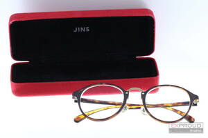 良品★R98 JINS ジンズ JINSTODAYシリーズ Combination Airframe 49.1□22.0-142.0○45 ボストン LRF-19S-122 度入り メガネ ケース付