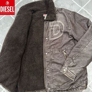 【最高傑作XL】DIESEL ディーゼル コードュロイジャケット XLsize 内ボア【極暖】保温性抜群 バックロゴ Dロゴ ボタンロゴ ジップ刻印