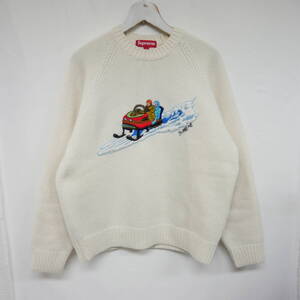 【1円】良好 Supreme 国内正規 24AW 24FW Snowmobile Sweater スノーモービルセーター ニット ラグラン White ホワイト 白 S