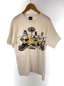 90s stussy ステューシー East Meets West Tee/Tシャツ 半袖 M ホワイト ビンテージ プリント