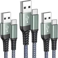 3本セット1m/1m/2m USB Type C 充電ケーブル3A 急速充電