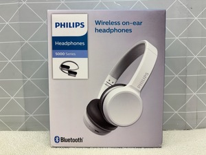 D703 美品中古 動確済 PHILIPS フィリップス 折畳めてコンパクトになる Bluetooth ワイヤレスヘッドホン TAH5255 連続30時間 ホワイト