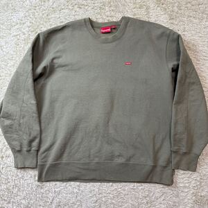 J12 希少色!!希少XL★極美品★Supreme Small Box Crewneck BLACK シュプリームスモールボックス クルーネック スウェット カーキ 緑