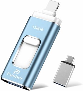 PHICOOL 128GB USBメモリー 4in1 USB 3.0 フラッシュドライブ IOS/USB/Type-C/micro usb フラッシュメモリ 両面挿しスマホ USB 