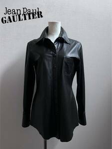Jean Paul GAULTIER CLASSIQUE/ゴルチエ レザーシャツジャケット黒ブラック長袖 黒 ブラック