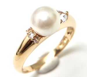 【SALE品】1円〜!!●K18 アコヤ本真珠リング●J◎ 約3.2g 約11号 パール pearl jewelry 指輪 ring EB8/EB8 B28