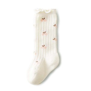 ☆ ホワイト ☆ Lサイズ（13～15cm） ☆ キッズ ソックス 春秋 sesocks8042 靴下 キッズ 女の子 ハイソックス ソックス ベビー くつ下