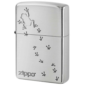 Zippo ジッポライター カエル 蛙 フロッグデザイン ニッケルメッキ つや消し ブラッシュド Frog Design NI 縁起物 メール便可