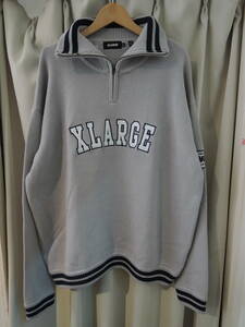 X-LARGE XLARGE エクストララージ ARCH LOGO HALF ZIP PULLOVER KNIT グレー XLサイズ 最新人気商品 値下げしました！