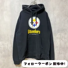 古着 used　NFL　Pittsburgh Steelers　長袖オフィシャルプリントパーカー　黒　ブラック　アメフト　スポーツ