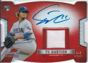 1/1！2012 Bowman Sterling ダルビッシュ有/DARVISH RC Auto Jersey 直筆サインカード YDAR3