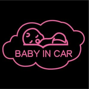 スヤスヤベビー【BABY IN CAR（ベビーインカー）ステッカー】赤ちゃんを乗せています　シール（12色から選べます）【ネコポス対応】