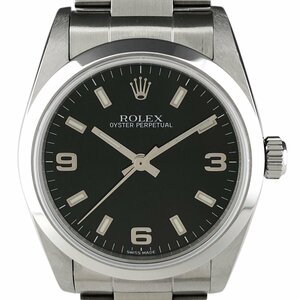 ロレックス ROLEX オイスターパーペチュアル 77080 腕時計 SS 自動巻き ブラック ボーイズ 【中古】