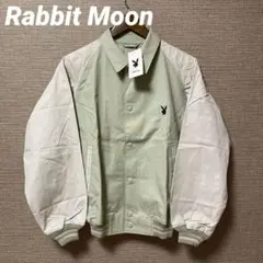 Rabbit Moon ブルゾン　スタジャン　ベージュ　グリーン　L