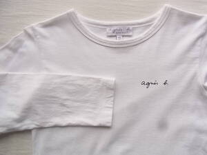 agnes b. アニエスベー ロゴプリント入り　Tシャツ　サイズ 12ans 日本製 ホワイト