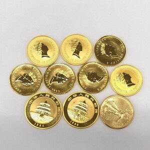 K24IG メープルリーフ金貨/パンダ金貨/リバティ金貨/カンガルー金貨 10点 おまとめ 総重量31.3ｇ【CEAV9019】