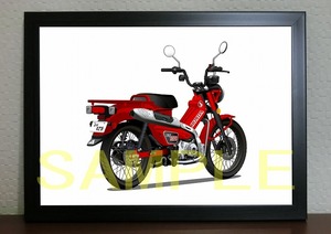 HONDA CT１２５ ハンターカブ デジタルイラスト オートバイ アートA４ ホンダ