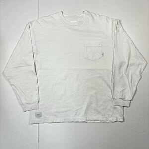 【02】WTAPS Pocket L/S Tshirt White ダブルタップス 長袖 ポケット Tシャツ ホワイト 白 日本製 ロンT (222ATDT-CSM02) T710