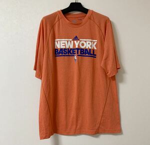 NBA adidas アディダス NEW YORK KNICKS ニューヨークニックス トレーニングウェア ユニフォーム Tシャツ カットソー トップス S オレンジ