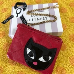 LULU GUINNESS ルルギネス 定期入れカード入れ 赤猫モチーフ