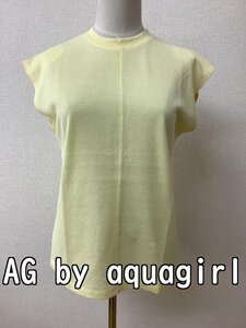 AG by アクアガール (aquagirl) タグ付き未使用 薄イエロートップス パイル風生地 サイズS