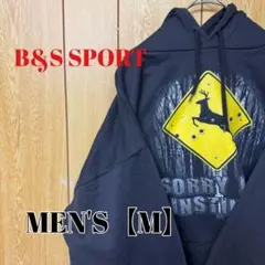 TQ8【US輸入】B&S SPORT　パーカー【メンズM】ブラック