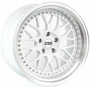 53【新品】4本 ESR SR01 19インチ 9.5×10.5J ET+22 5穴 PCD114.3 深リム 希少　work VS M1 SSR ホワイト