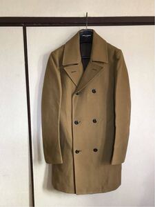 【格安！】【良品】 ATTACHMENT アタッチメント MELTON LONG PEA COAT ロング Pコート ピーコート ベージュ色 即決早い者勝ち