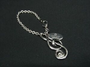 ■美品■ MIKIMOTO ミキモト 音符 キーホルダー キーリング バックチャーム レディース シルバー系 DG0404