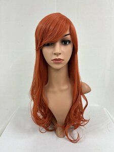 Wigs2you C-003 オレンジ色 コスプレウィッグ アニメ アイドル風 耐熱コスプレウィッグ★シンプルなパーマロングスタイル