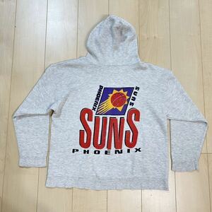 90s NBA Phoenix SUNS スウェット パーカー フーディー USA製 バックプリント 杢グレー 霜降り ビンテージ （ 90年代 フェニックスサンズ