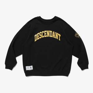 希少★新品本物【黒★1】★TEAM CREW NECK SWEATSHIRT チーム クルーネック スエット 正規店購入 ディセンダント 入手困難 DESCENDANT 21AW