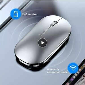 【2.4Gのみ】IPad,Mac,タブレット,ノートブック,ゲーム,ビジネスオフィス用Bluetoothで充電可能なサイレントワイヤレスコンピュータマウス