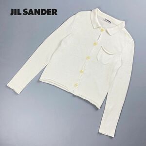 JIL SANDER ジルサンダー 襟付きニットボタンカーディガン トップス レディース 白 ホワイト サイズ34*RC208