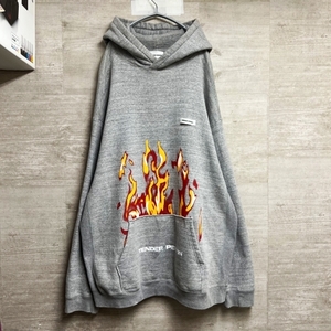 TENDER PERSON テンダーパーソン　AL-TO-3307-A FLAME PATTERN HOODIE フレームパターンフーディー グレー　【中目黒B5】