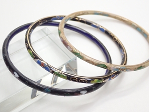 K990　ヴィンテージ バングル 中国七宝 3本セット Vintage bangle Bracelet