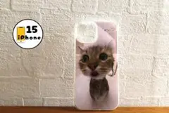 iPhone15 ケース　ネコ　シャンプー猫