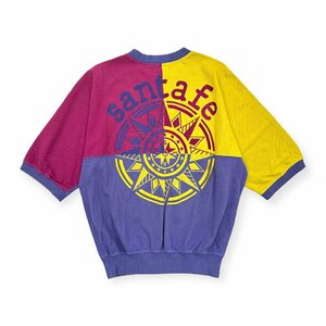santa fe サンタフェ 背面BIG刺繍 マルチカラー 半袖 トレーナー Tシャツ サイズ 03 /メンズ/日本製