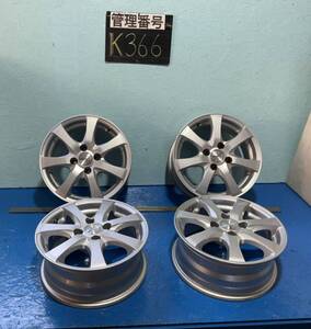 〈K366〉ホイール4本セット　PRD 14インチ5.5J オフセット＋38 PCD4H100 ハブ67mm ボルト穴13mm