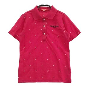 MARIE CLAIRE SPORT マリクレール スポール 半袖ポロシャツ 刺繍総柄 ピンク系 M [240001916677] ゴルフウェア レディース