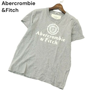 Abercrombie&Fitch アバクロンビー＆フィッチ 春夏 ロゴ★ 半袖 クルーネック カットソー Tシャツ Sz.S　メンズ グレー　A4T03773_4#D